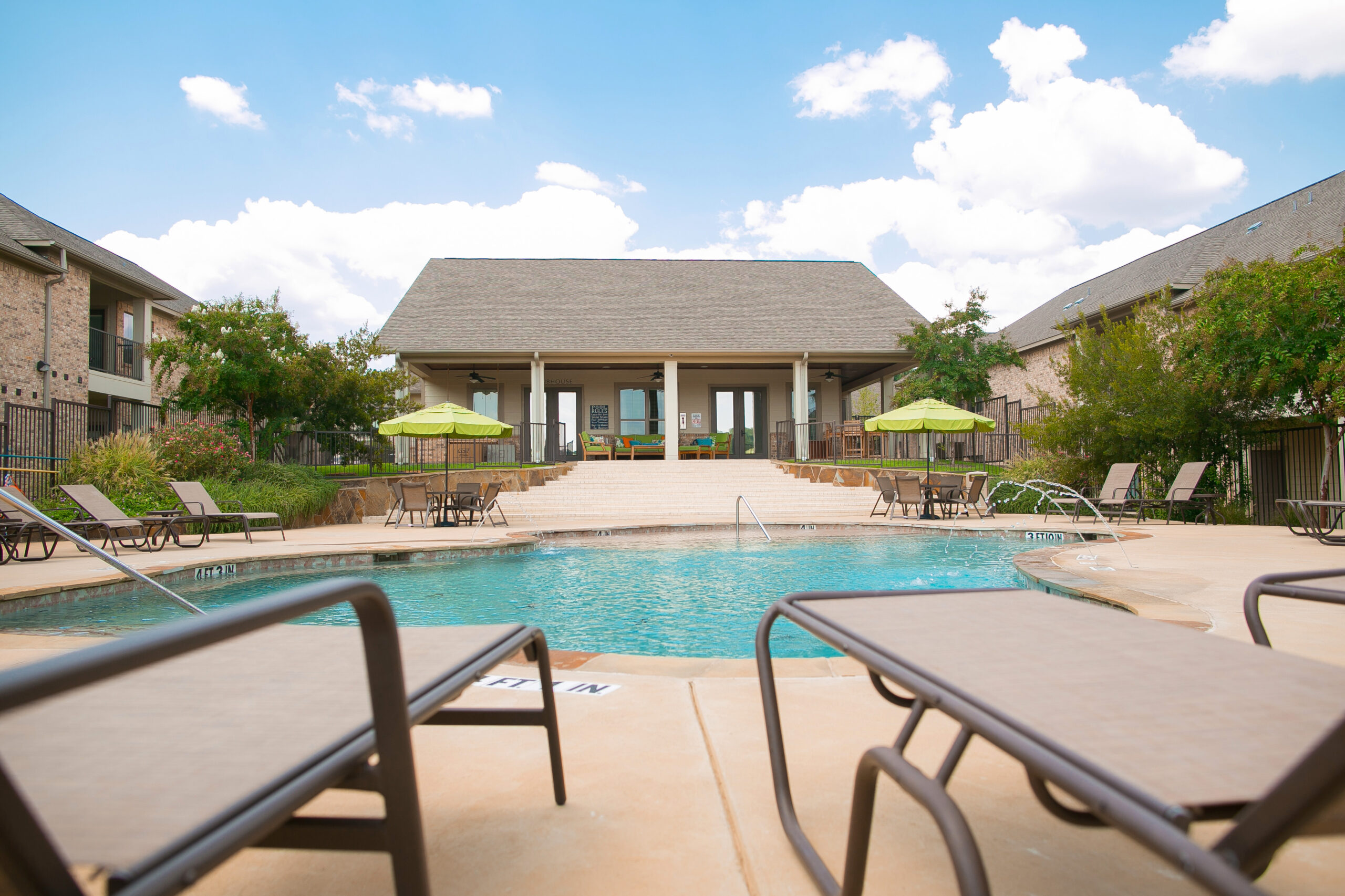 Pool area at Haverhill Place apartments.